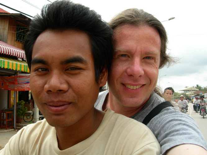 In Cambodia motorcycle taxis are the main form of transport. Siem Reap, Cambodia.
