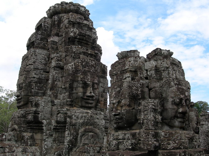The faces of Bayon temple. Angkor, Cambodia.