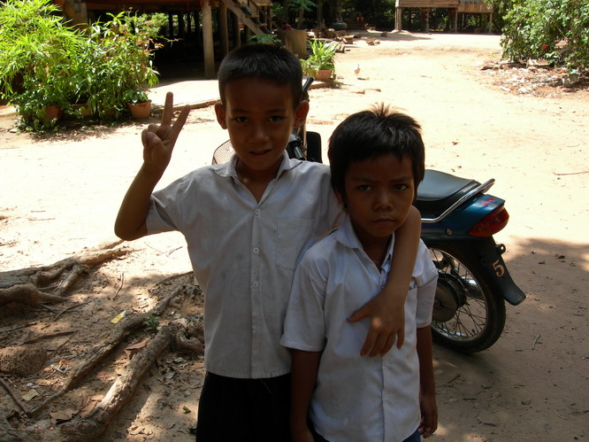 A couple school children. Siem Reap, Cambodia.