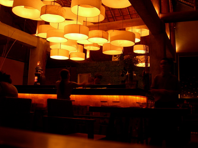 Inside one of the nicer restaurants. Siem Reap, Cambodia.