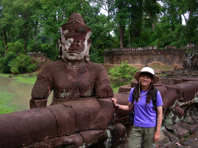 Kerry outside the gates of Angkor Thom. Angkor, Cambodia.