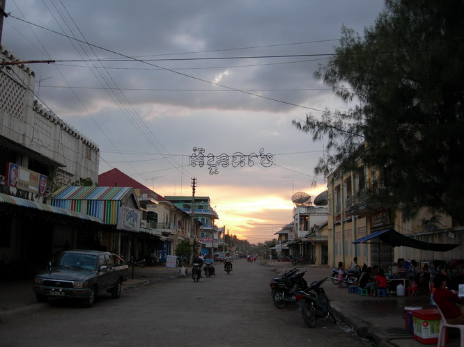 Downtown Battambang, the second largest city in Cambodia. Battambang, Cambodia.