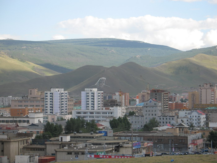 A image of Genghis Khan on the hills outside of Ulan Bator, Mongolia.
