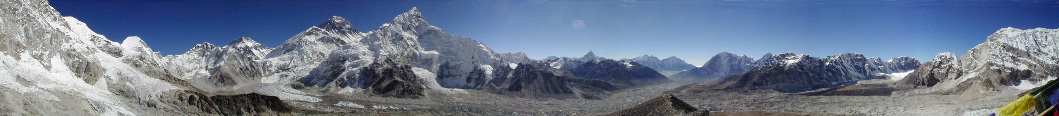 This panoramic view was taken from Kala Patar at 18,200 feet (5400m).