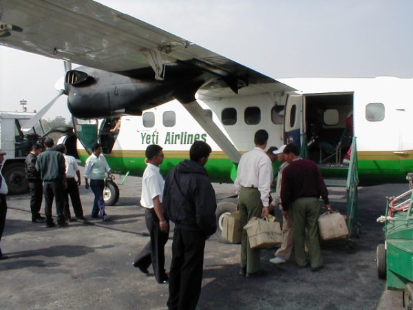 After a couple hours delay because of the morning fog, we were finally able to board the the 16-seat Twin Otter airplane in Kathmandu.