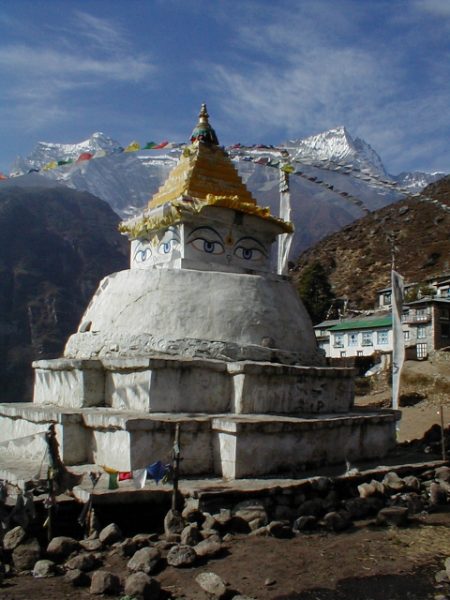 A small stupa, or memorial, in Namche Bazaar.