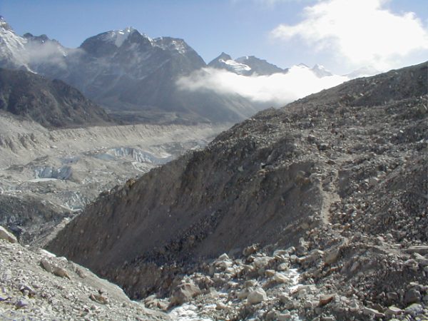 It was tough going through the all the glacial debris of the Kumbu glacier.