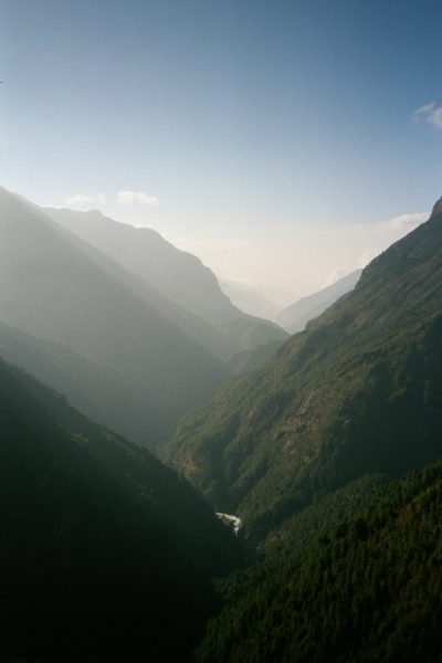 Looking back down the valley toward Lukla, where our flight awaited us.