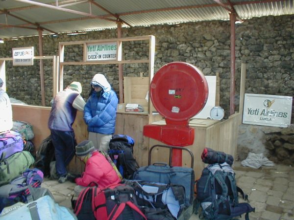 Once we reached Lukla, is was a long wait to get a flight. Fog had caused all of the planes to be delayed many hours.