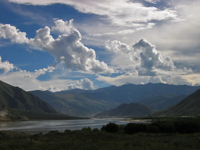 The start of the trip to Cholung followed the Brahamaputa river.