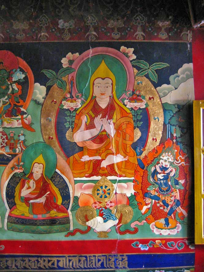 Lama Tsong Khapa, one of the most important figures in Tibetan Buddhism. Cholung is famous because it is where Lama Tsong Khapa (1357-1419) stayed in retreat for many years.