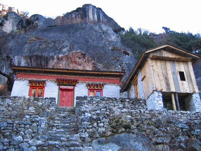 A house for meditators in long term retreat. Lapchi, South Central Tibet.
