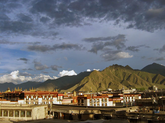 Roof tops in Lhasa.