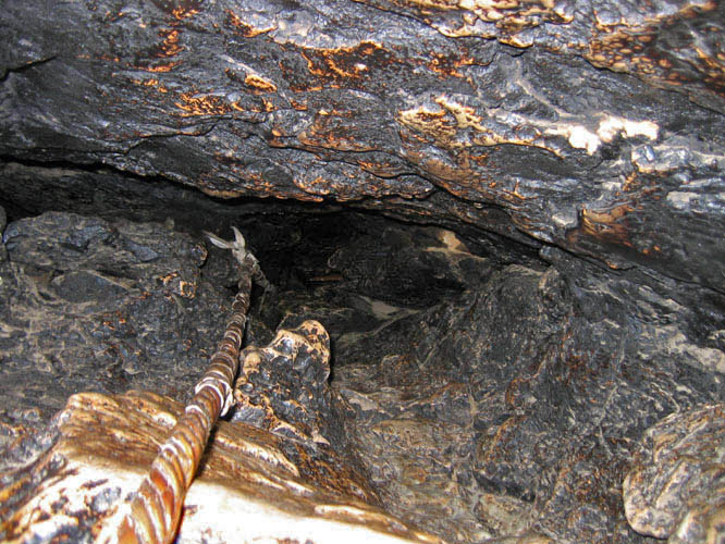 Sections of the cave are so small that you have pull yourself through on a yak hid rope.