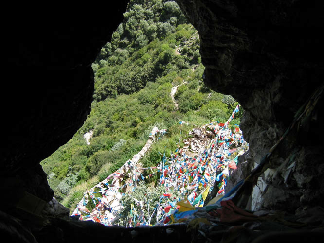 Looking out of the cave.