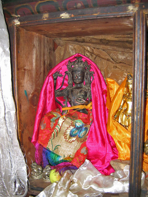 An very old Nepali style statue that some Tibetans had in their home.