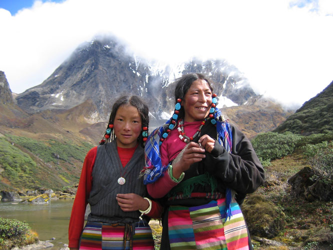 Two Tibetan woman from Northern Tibet that came to Tsari on pilgrimage.