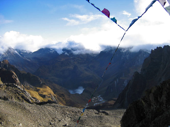 Looking over the Drolma La pass.