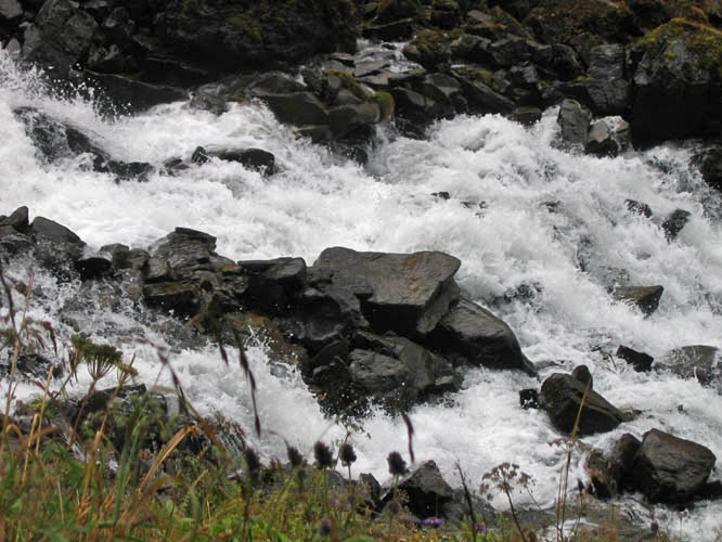 The white water just poured out of these small valleys.