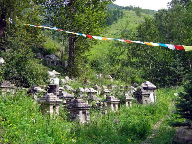 A Buddhist cemetery.
