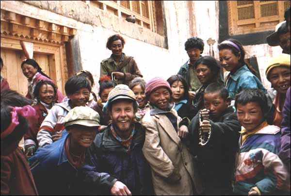 Ray with some friends, Eastern Tibet