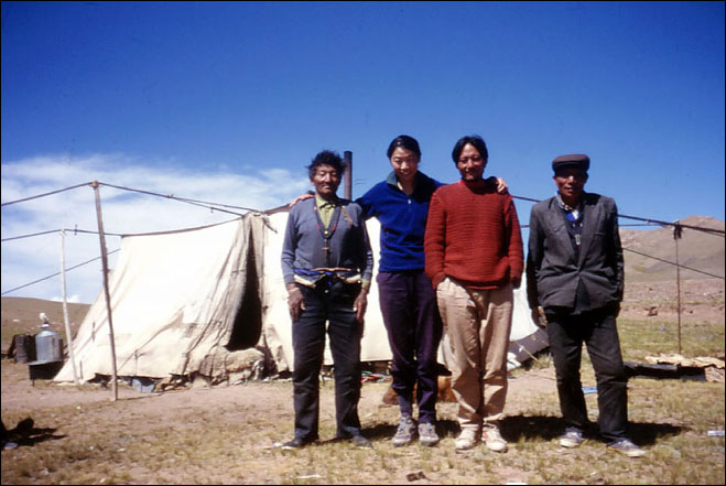 This part of Tibet has very few towns or villages, most of the inhabitants are Tibetan nomads, like this family. Amdo, Tibet.
