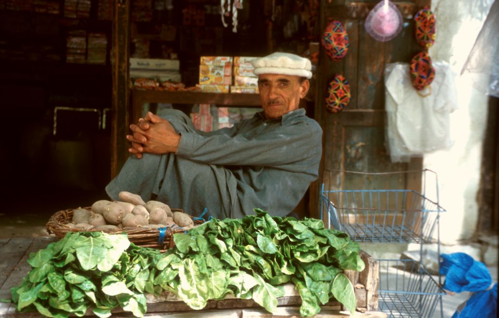 Waiting for customers in Gilget, Northern Pakistan
