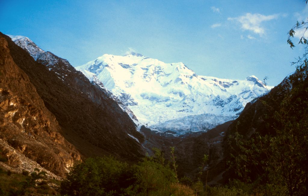 A road side view of Mt. Rokaposhi. Hunza Valley, Pakistan.