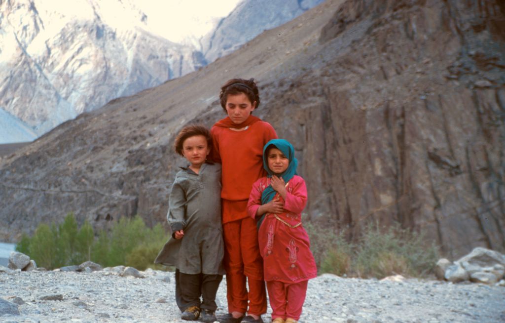 Three young girls in Northern Pakistan.